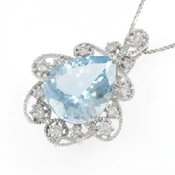 K18WG Aquamarine Necklace 10.79CT - Hàng hiệu Authentic 857676