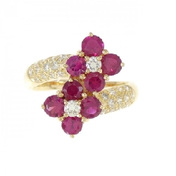 Nhẫn ruby K18YG hoa 1.08CT 672765