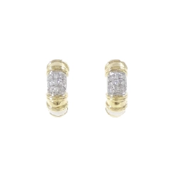 K18YG/PT900 Bông tai kim cương 0.22CT - Hàng hiệu Chính hãng