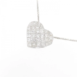 K18WG Dây chuyền kim cương hình trái tim - Hàng hiệu Chính hãng 866511