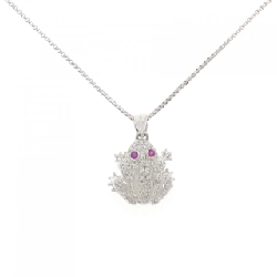 K18WG Ếch Ruby Dây Chuyền 0.05CT - Hàng hiệu Chính hãng