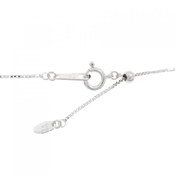 Dây chuyền kim cương K18WG/K18YG hình ruy băng 0.03CT - Hàng hiệu Authentic 858328