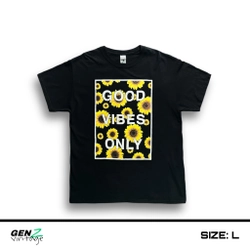 Áo phông [GOOD VIBES ONLY] Đen size L