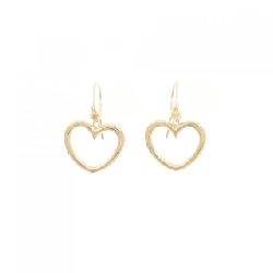 K18YG Bông tai hình trái tim - Hàng hiệu Chính hãng