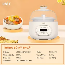 Nồi nấu chậm UNIE USC102W – Hẹn giờ 12 tiếng & 4 chế độ nấu tiện lợi 798086