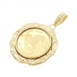 K18YG(枠) Mặt dây chuyền đồng xu - Hàng hiệu Authentic 863925