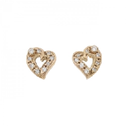 Khuyên tai kim cương hình trái tim K18YG/K18PG 0.10CT - Hàng hiệu chính hãng