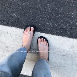 Giày Sandals quai mảnh màu bạc style Hàn