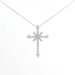 14KWG/K18WG Dây chuyền hình chữ thập Cubic - Hàng hiệu Chính hãng