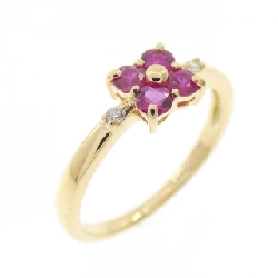 Nhẫn ruby K18YG hoa