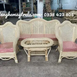 Sofa mây tự nhiên lưới mắt cáo 594628