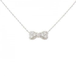 Dây chuyền kim cương PT900/PT850 hình ruy băng 0.30CT - Hàng hiệu Chính hãng