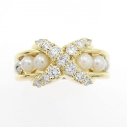 Nhẫn ngọc trai Akoya K18YG/PT900 - Hàng hiệu Authentic 847608