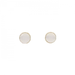 K18YG Đá ngọc bích Bông tai - Hàng hiệu Chính hãng