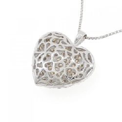 K18WG Pave Heart Diamond Necklace 3.25CT - Hàng hiệu Authentic 862688