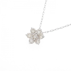 K18WG Hoa Kim Cương Dây Chuyền 0.50CT - Hàng hiệu Chính hãng 860602