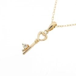 K18YG Mặt Dây Chuyền Hình Tim × Chìa Khóa Đính Kim Cương - Hàng hiệu Chính Hãng 860745