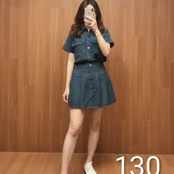 Set váy áo jeans mới cứng size S M