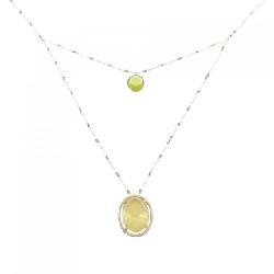 K18YG Mặt dây chuyền đá màu - Hàng hiệu Chính hãng