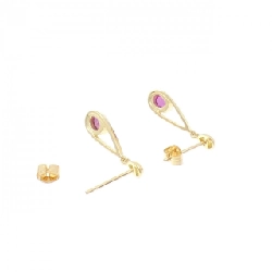 K18YG Bông tai Ruby 0.41CT - Hàng hiệu Chính hãng 868302