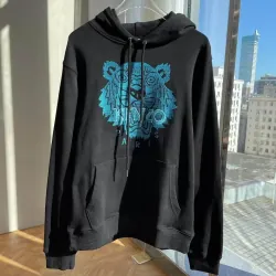 Áo hoodie Kenzo Paris màu đen thêu đầu hổ xanh 760748