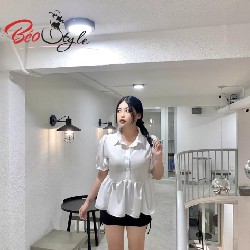 Áo sơ mi kiểu Babydoll AKBS031 - Trắng - 2XL