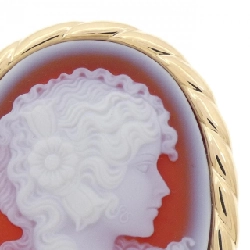 K18YG Mặt đá cam kết - Hàng hiệu Authentic 873793