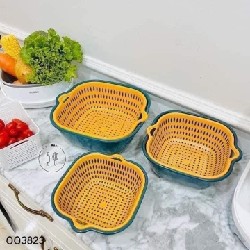 🍅 SET 3 BỘ CHẬU RỬA KÈM RỔ 6 MÓN TRONG 1
