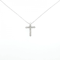 K18WG Dây chuyền kim cương hình chữ thập 0.30CT - Hàng hiệu Chính hãng