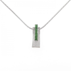 Dây chuyền garnet xanh 750WG 0.85CT - Hàng hiệu Authentic