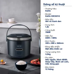 Nồi cơm điện KALITE KRC8218 đa chức năng nấu 1,8L 585915