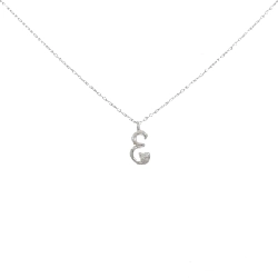K10WG Chữ cái E Dây chuyền kim cương 0.01CT - Hàng hiệu Chính hãng