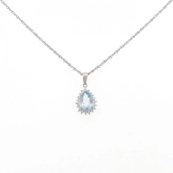 Dây chuyền aquamarine PT900/PT850 0.81CT - Hàng hiệu Authentic