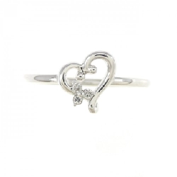 Nhẫn kim cương hình trái tim K10WG 0.02CT 672950