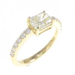 Nhẫn kim cương K18YG 1.054CT LY SI1 cắt hình fancy - Hàng hiệu Authentic