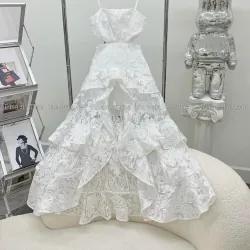 Váy đầm xẻ cao phối ren họa tiết cao cấp size M 1024400