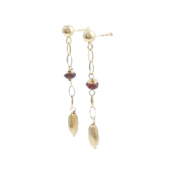 585YG/K14YG Đá Garnet Bông Tai - Hàng hiệu Chính hãng 877206