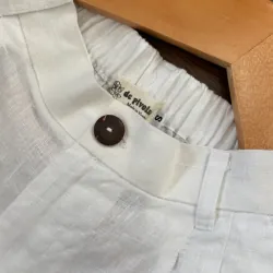 Quần short nữ linen trắng chất liệu linen size S 778773