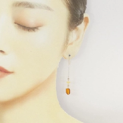 K18YG Bông tai hổ phách - Hàng hiệu Authentic 876769