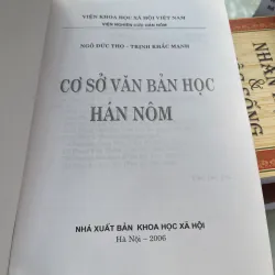 CƠ SỞ VĂN BẢN HỌC HÁN NÔM - NGÔ ĐỨC THỌ, TRỊNH KHẮC MẠNH  1029117