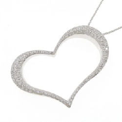 Dây chuyền kim cương pavé hình trái tim 750WG/K18WG 0.72CT - Hàng hiệu Authentic 862075