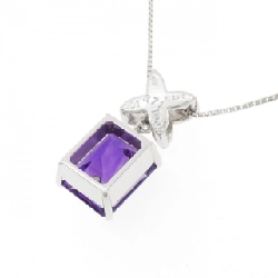 K18WG Đá Amethyst Dây Chuyền 3.72CT - Hàng hiệu Chính hãng 863173