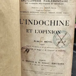 L’Indochine et l’opinion (Đông Dương và Dư Luận)_Sách cổ 110 năm_Đóng gáy xưa 700483