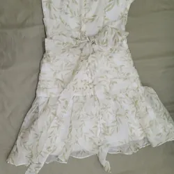 Đầm tơ họa tiết lá xanh 713669