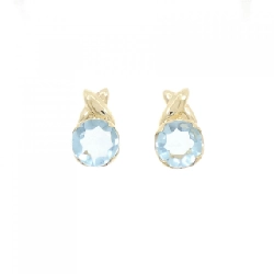 K18YG Blue Topaz Bông tai - Hàng hiệu Chính hãng