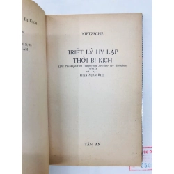 TRIẾT LÝ HY LẠP THỜI BI KỊCH - NIETZSCHE 128743