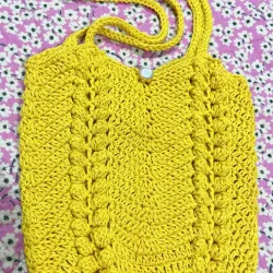 TÚI LEN/SỢI MÓC TAY HOẠ TIẾT DỄ THƯƠNG - HANDMADE CROCHET BAG 763498