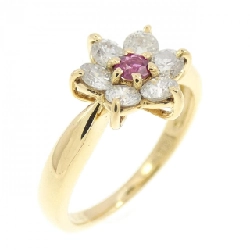 Nhẫn ruby K18YG hoa