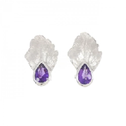 K18WG/K14WG Bông tai/Khuyên tai Amethyst 1.32CT - Hàng hiệu Chính hãng