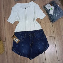 Sét áo croptop quần jean 8967